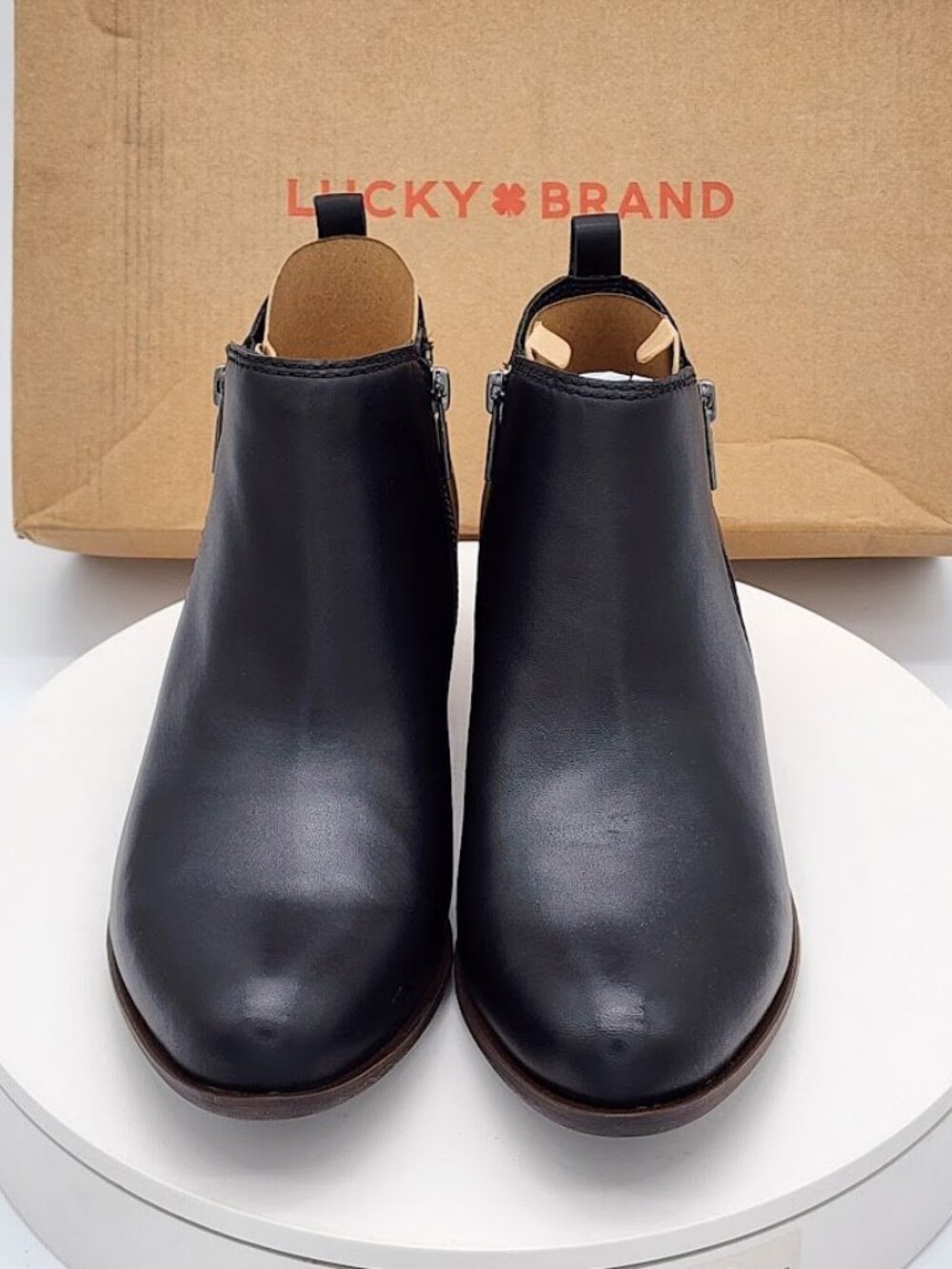 Lucky Brand Basell Black Glove Nappa Leather Ankle Booties Women’s Size 9.5 - Picture 7 of 9